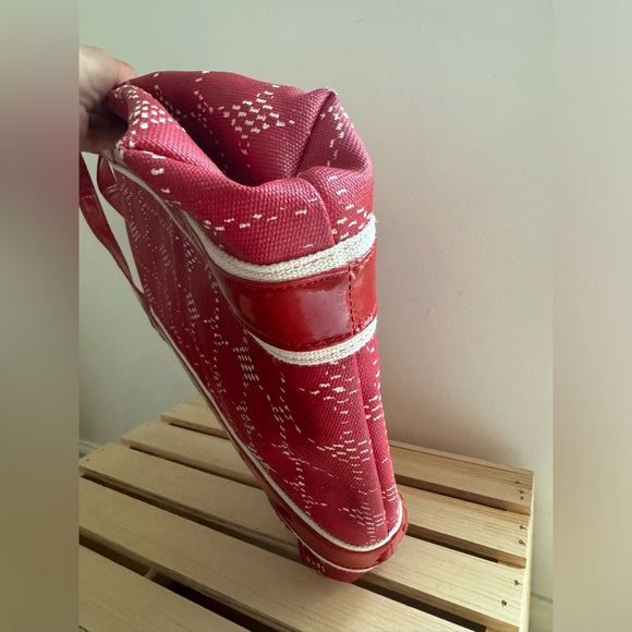 Kate Spade Red Patterned Oil Covered Canvas Purse - Picture 7 of 8